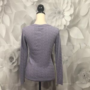 LOFT Sweaters - LOFT Purple Cable Knit V-Neck Sweater S LOFT Sweaters - LOFT Purple Cable Knit V-Neck Sweater S